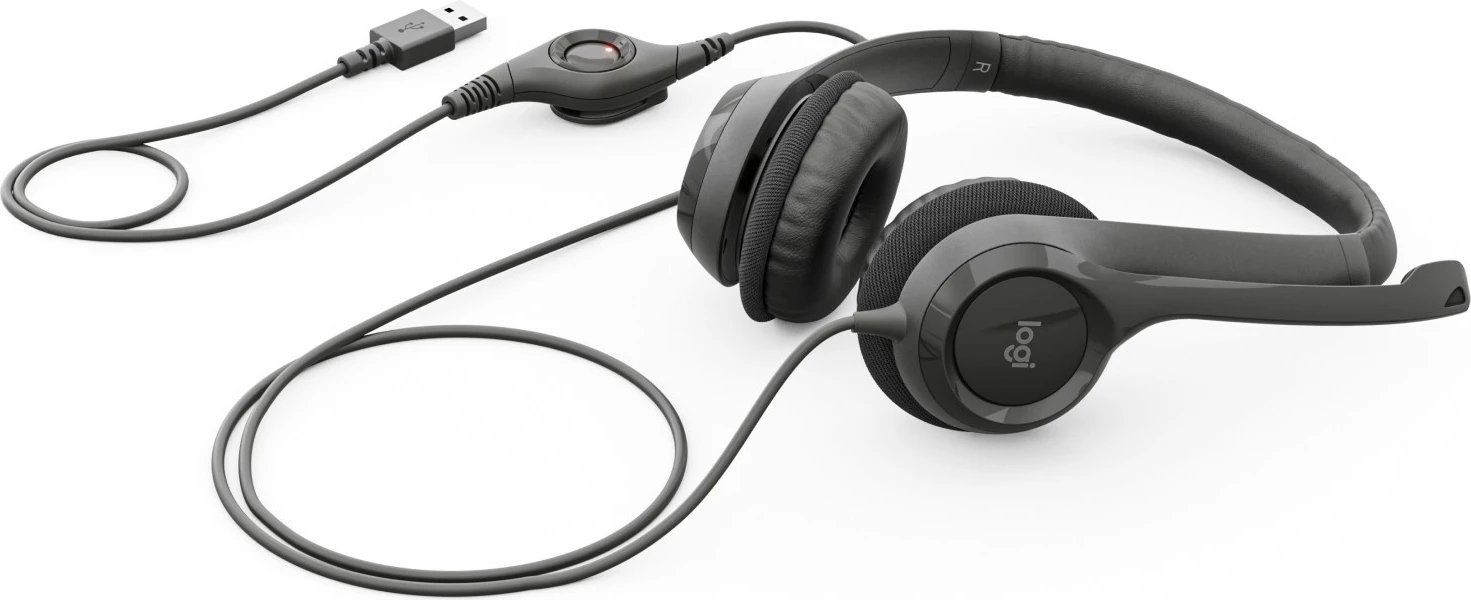 Logitech H390 slušalke, črne