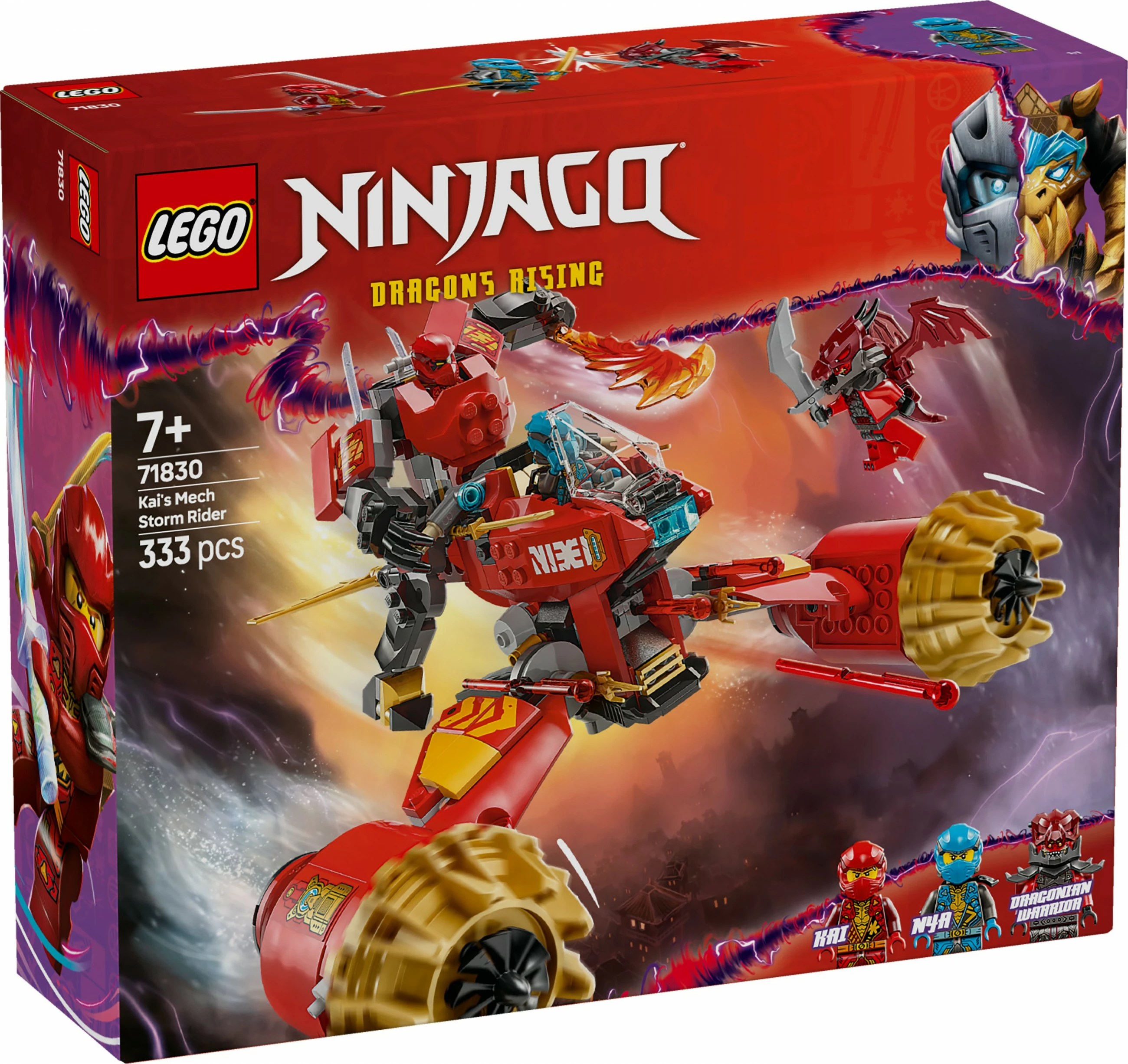 Gradbeni set Kais Mech Storm Rider LEGO Ninjago 71830, 333 kosov, večbarven