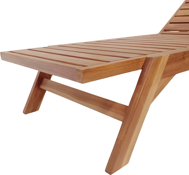 Ležalnik iz tikovega lesa Melop, naravna barva, 200x70x35 cm