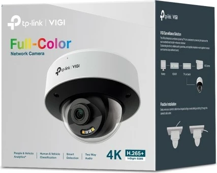 Varnostna IP kamera TP-Link InSight S285, 8MP, polne barve, za zunaj, žična, 107 m, 120 dB, stropna montaža