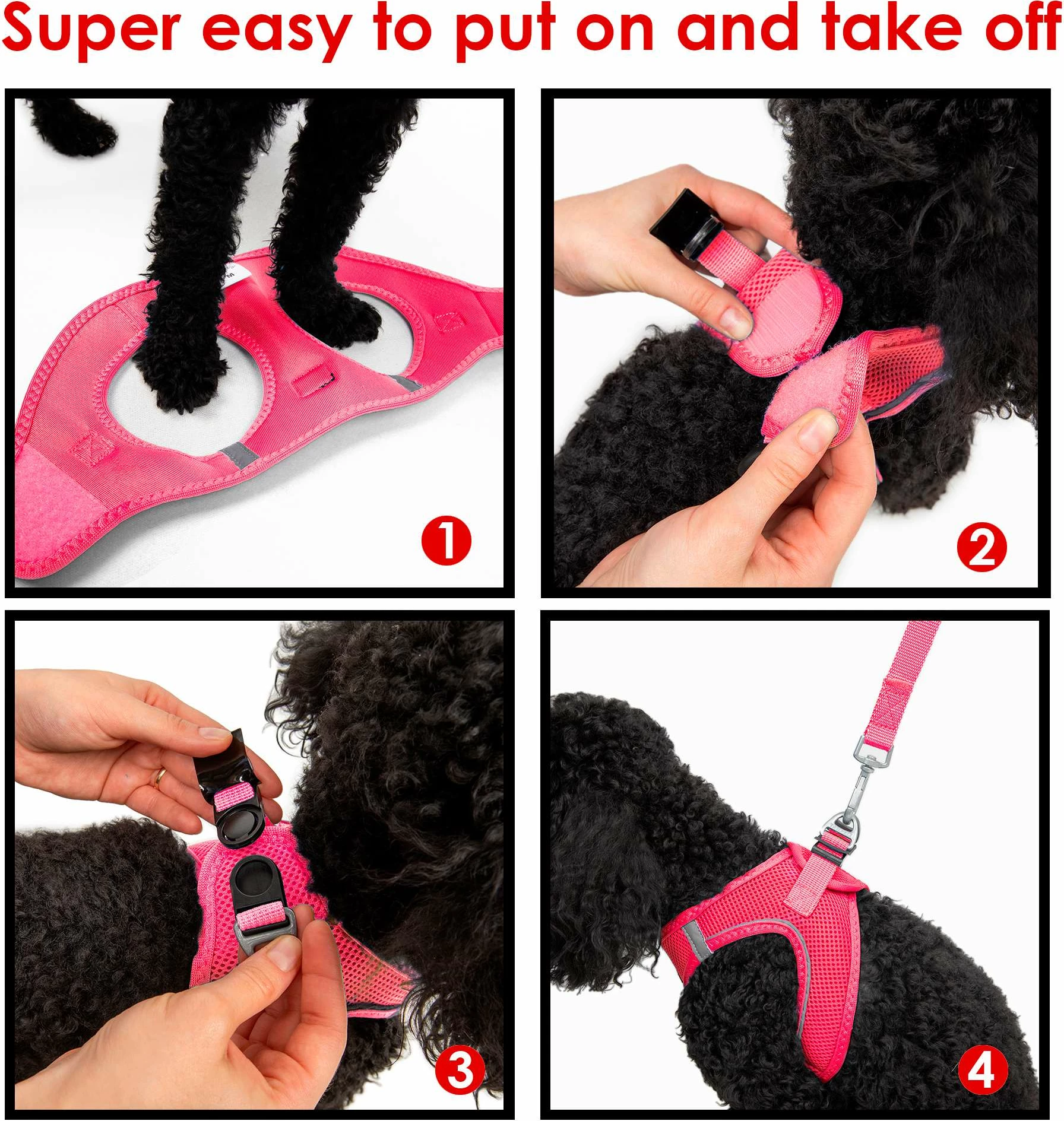 Oprsnica za psa, Air-Mesh, Neo Pink, Paws & Whiskers