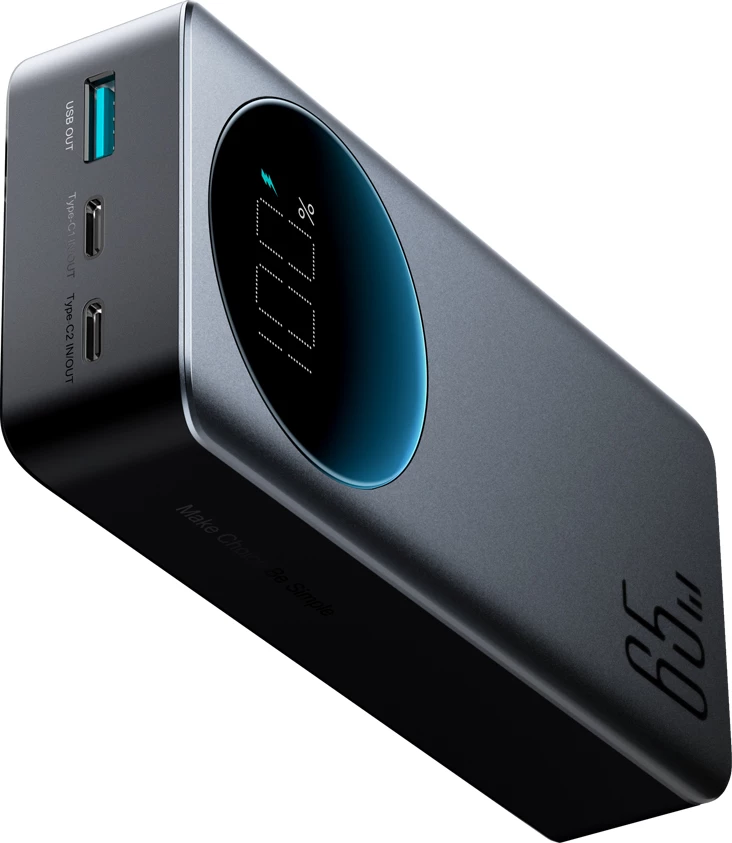 Power bank 30000mAh, 65W, z digitalnim zaslonom Joyroom JR-PBF05, črn