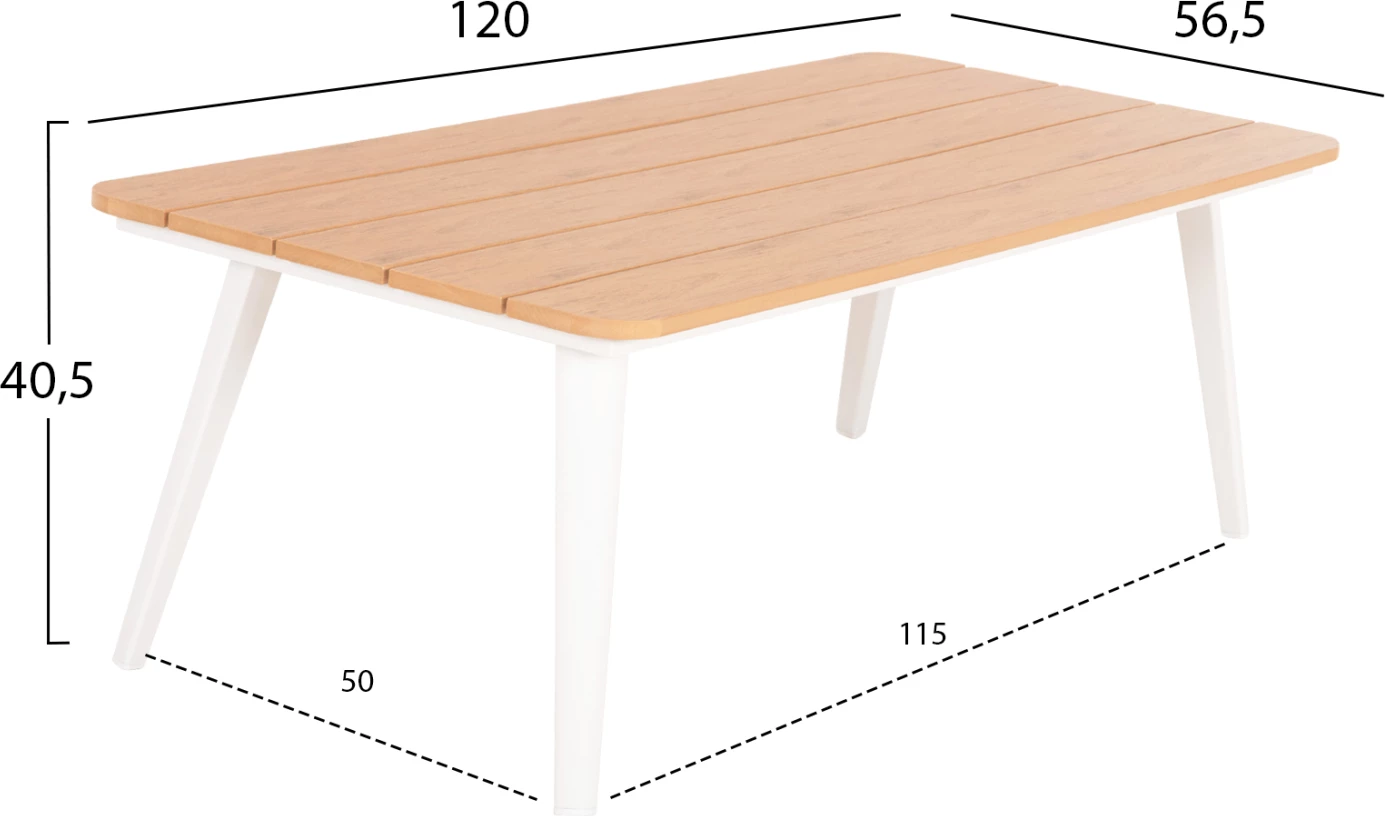 Zunanji kotni lounge set MAERLY FH6140.01 iz belega aluminija z antracitnimi blazinami in bež sintetično vrvjo