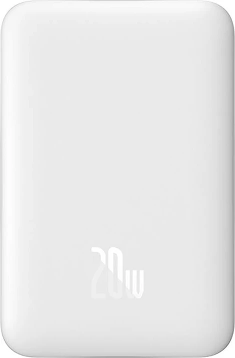 Prenosna baterija 10000 mAh Baseus Magnetic Mini, USB-C 20W, MagSafe, bela