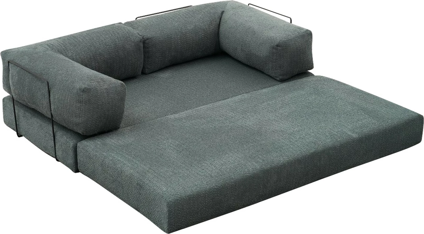 Kotna sedežna garnitura Comfort Mini, prevleka 100% chenille, zelena, 190 x 95 x 75 cm