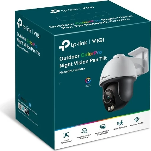 Varnostna kamera TP-Link VIGI C540S, 4MP, ColorPro Night Vision, Pan/Tilt, IP66, bela/črna
