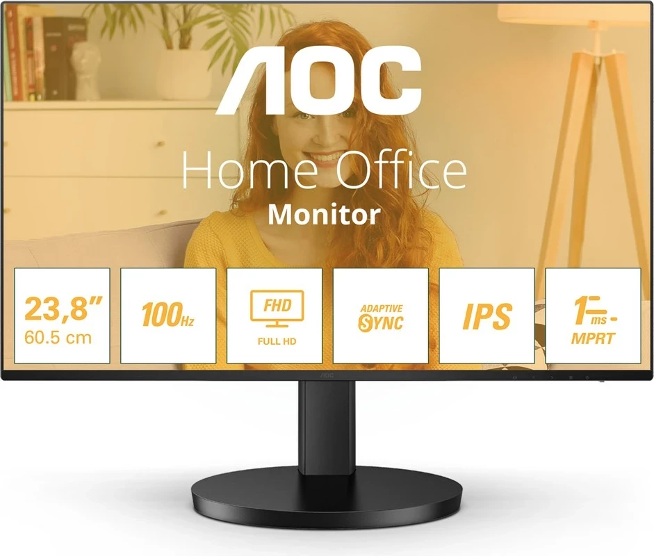 Monitor 23,8" 100Hz AOC 24B3HA2, Full HD, IPS, črn