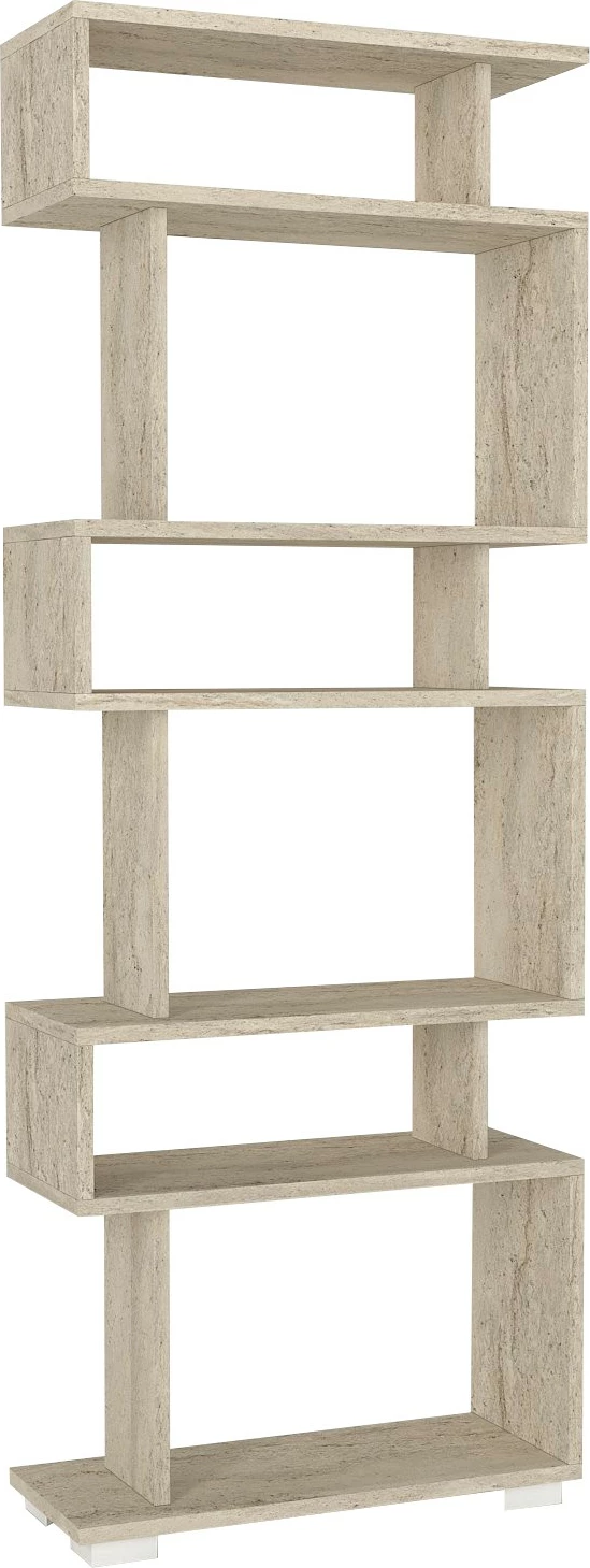 Raft za knjige z videzom marmorja Hanah Home, travertin, 60x165x19,5 cm