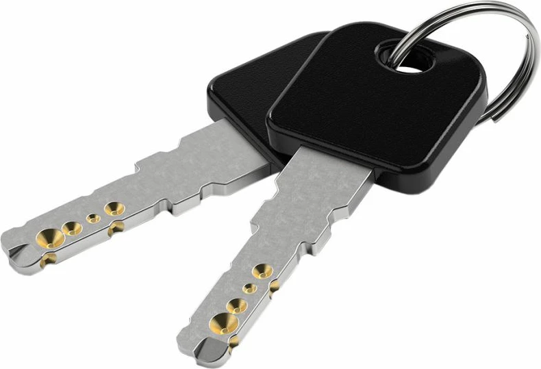 Varnostna ključavnica za kolo Gerda, obročna, okroglo ohišje, črna Flex 650/10T