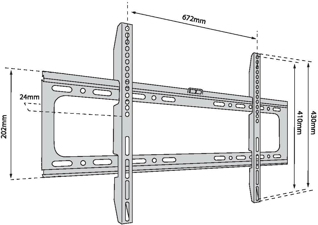 Stenski nosilec za TV TB TB-750, do 80 palcev, 60 kg, VESA 600x400, črn