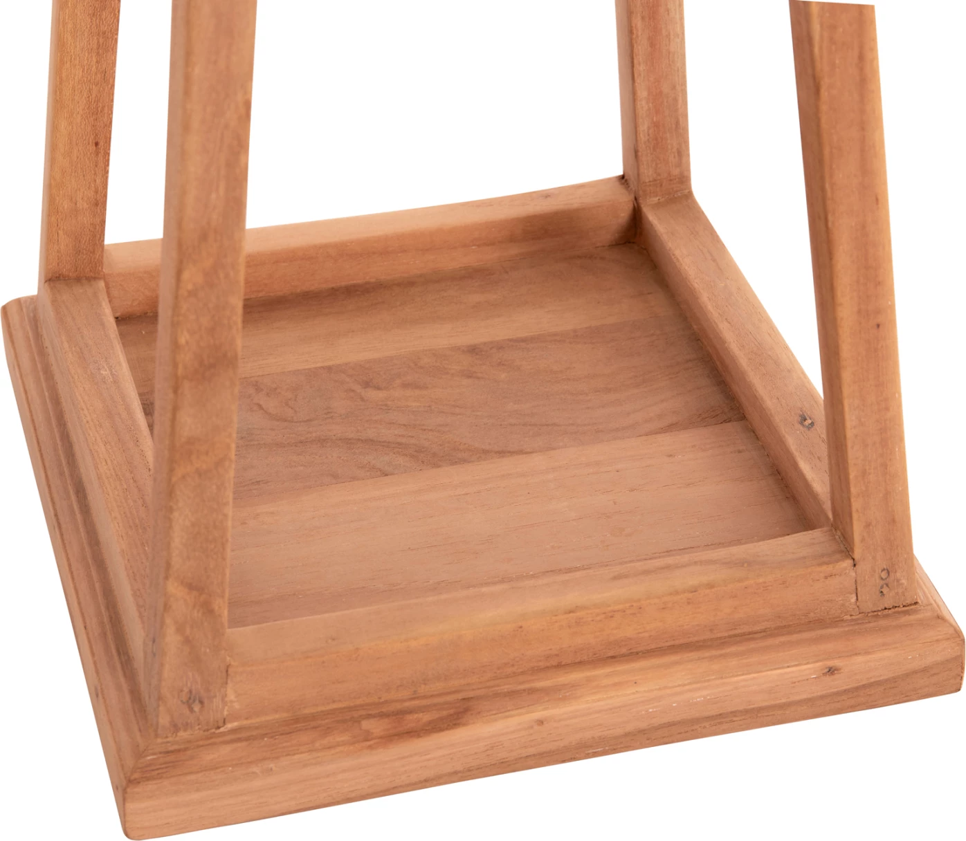 Dekorativna namizna lanterna za sveče, teak les, naravna barva, FH4584, 25x25x39-67H cm