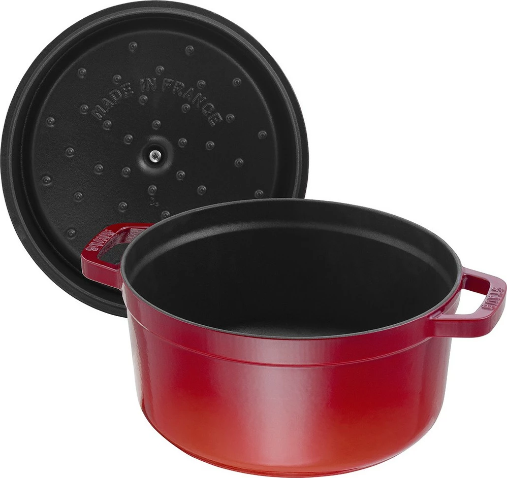 Litoželezna lončna posoda s smaltom, 5,2 L, 26 cm, rdeča — Staub 40509-840-0