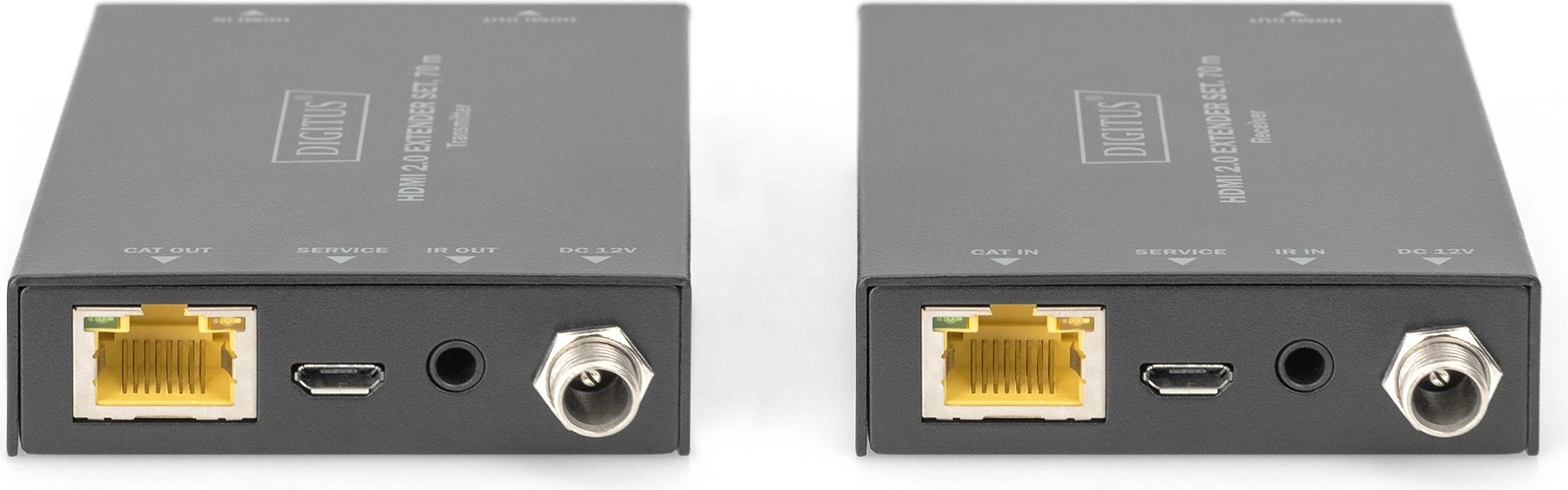 HDMI podaljševalnik Digitus 4K 70 m, AV oddajnik in sprejemnik, črn