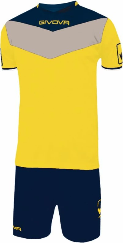 Komplet za nogomet, Givova Campo, črn z rumenimi — za moške in otroke