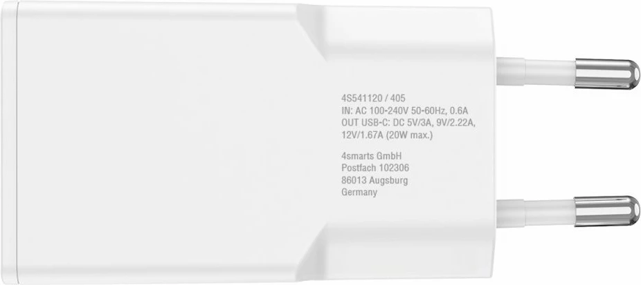 Hitri polnilec PDPlug Slim 4smarts, 1,5 m, bel