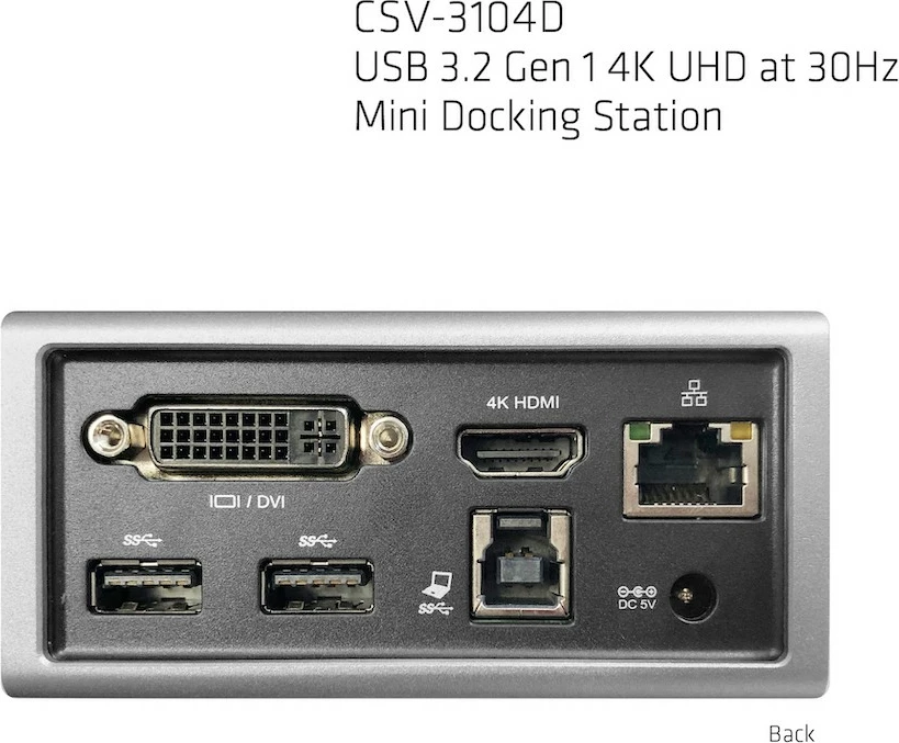 Docking station z dolgimi 4K, 4x USB3, HDMI, DVI, LAN, alumin argint/črn Club3D