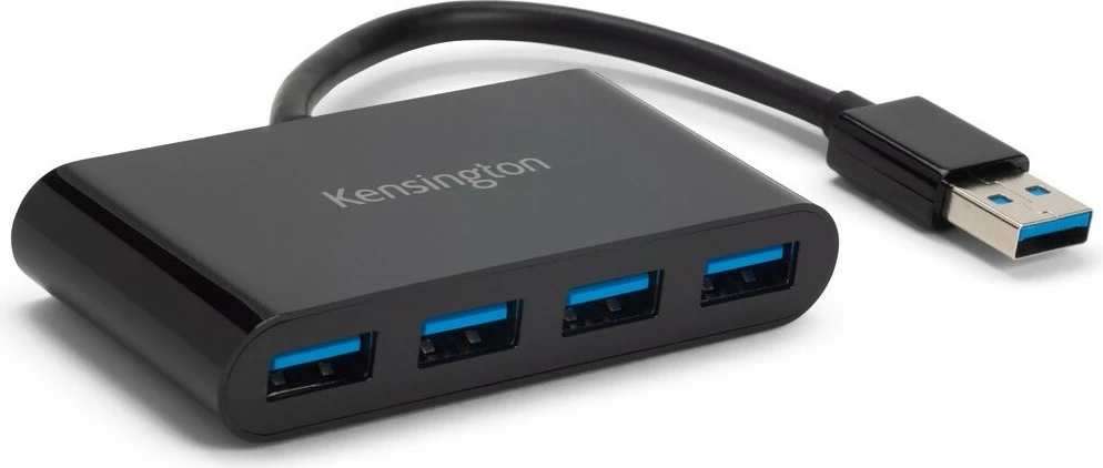USB razdelilec 4-portni USB 3.0, Kensington, črn