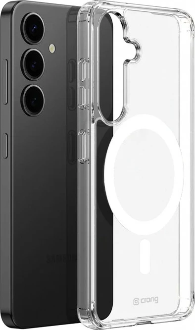 Zaščitni ovitek za telefon CRONG Crystal Shield Magnetic za Samsung Galaxy S25+, MagSafe, prozoren