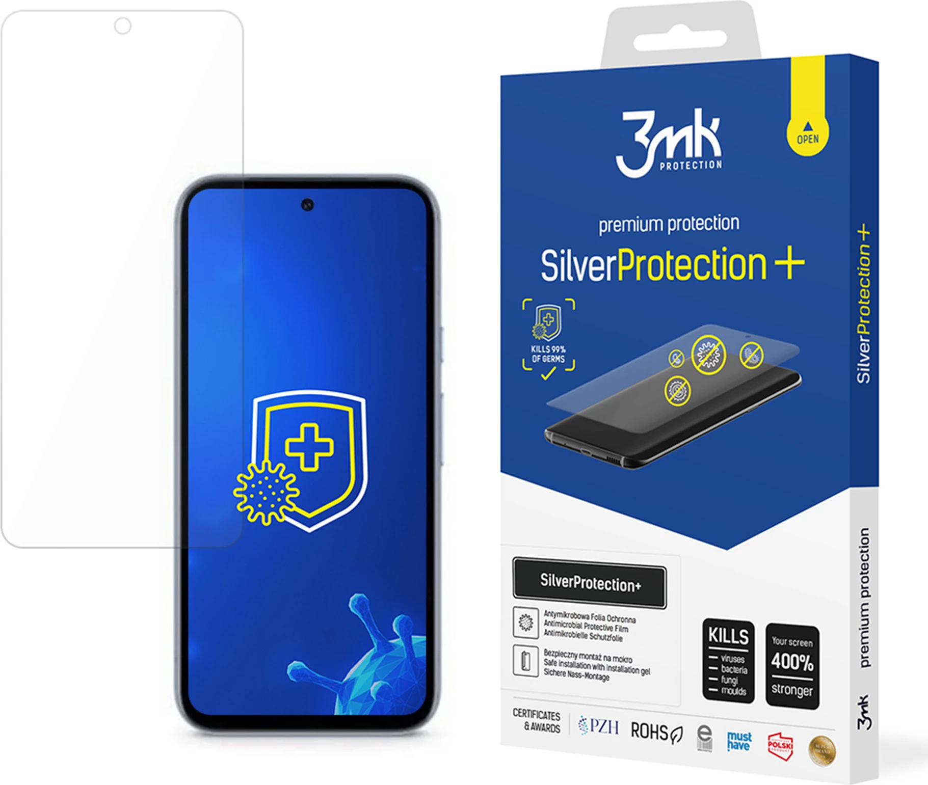 Antibakterijski zaščitni film SilverProtection+ za Google Pixel 8A 5G, prozoren
