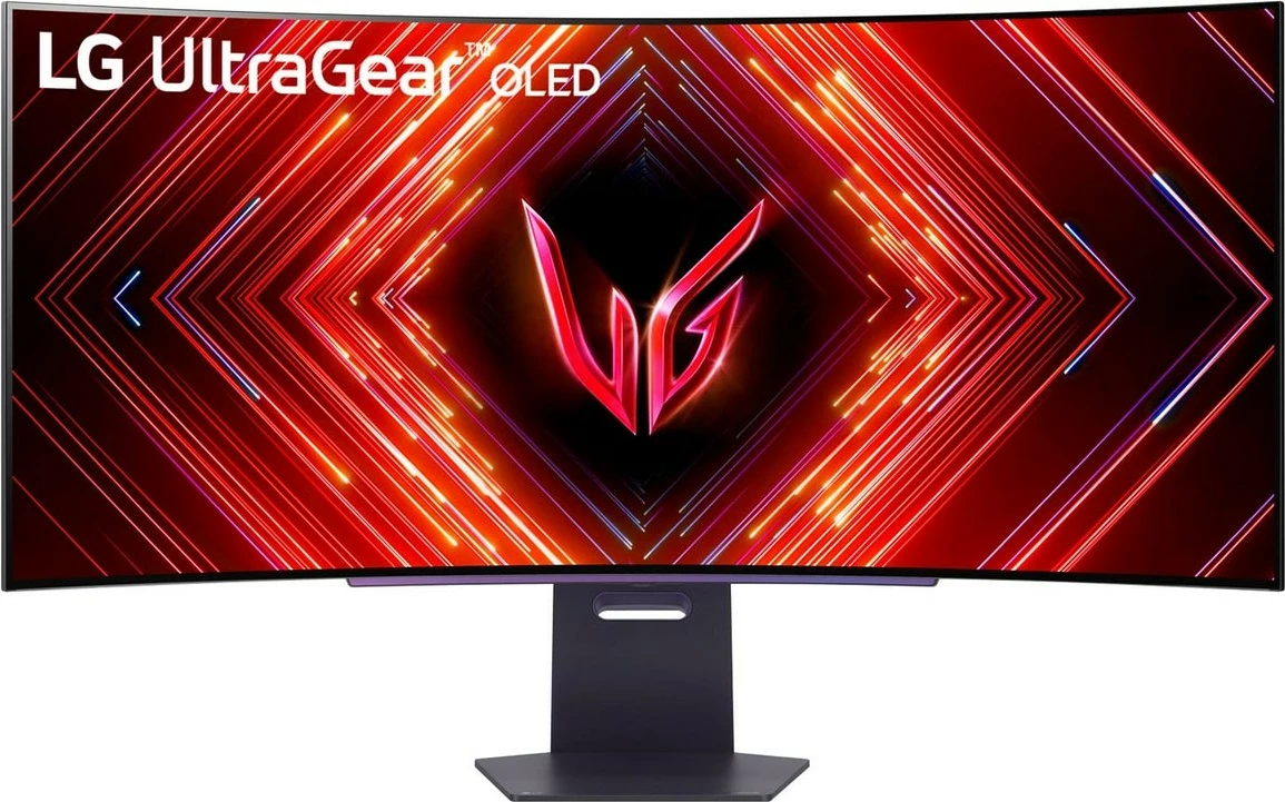 Ukrižen OLED 45-palčni zakrivljeni monitor, LG UltraGear 45GS95QX-B, 3440 x 1440