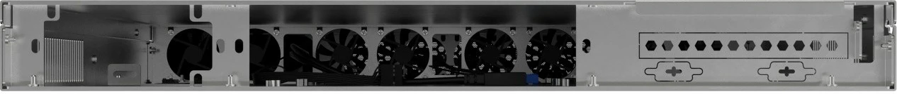 Računalniško ohišje za strežnik 19" RACK 1U, za E-ATX/ATX/mATX/ITX, 8×40 mm PWM, do 6 diskov, napajalnik FLEX do 330 mm, črno, Lanberg SC01-6501-12B