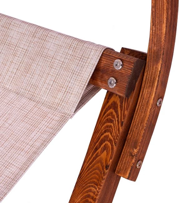 Leseni ležalnik oreh-bež s senčnikom Colby FH5671.02 105x221x162cm