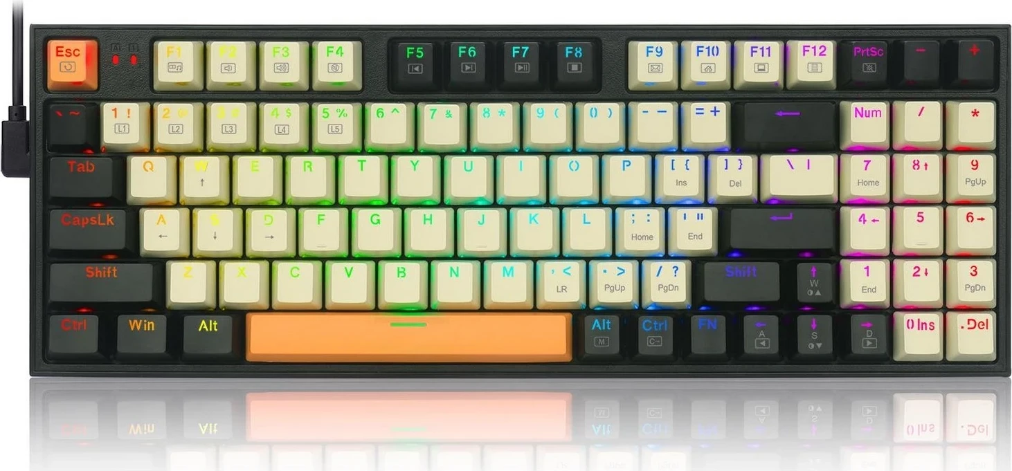 Mehanska tipkovnica, Redragon K636CLO-RGB, RGB, črna