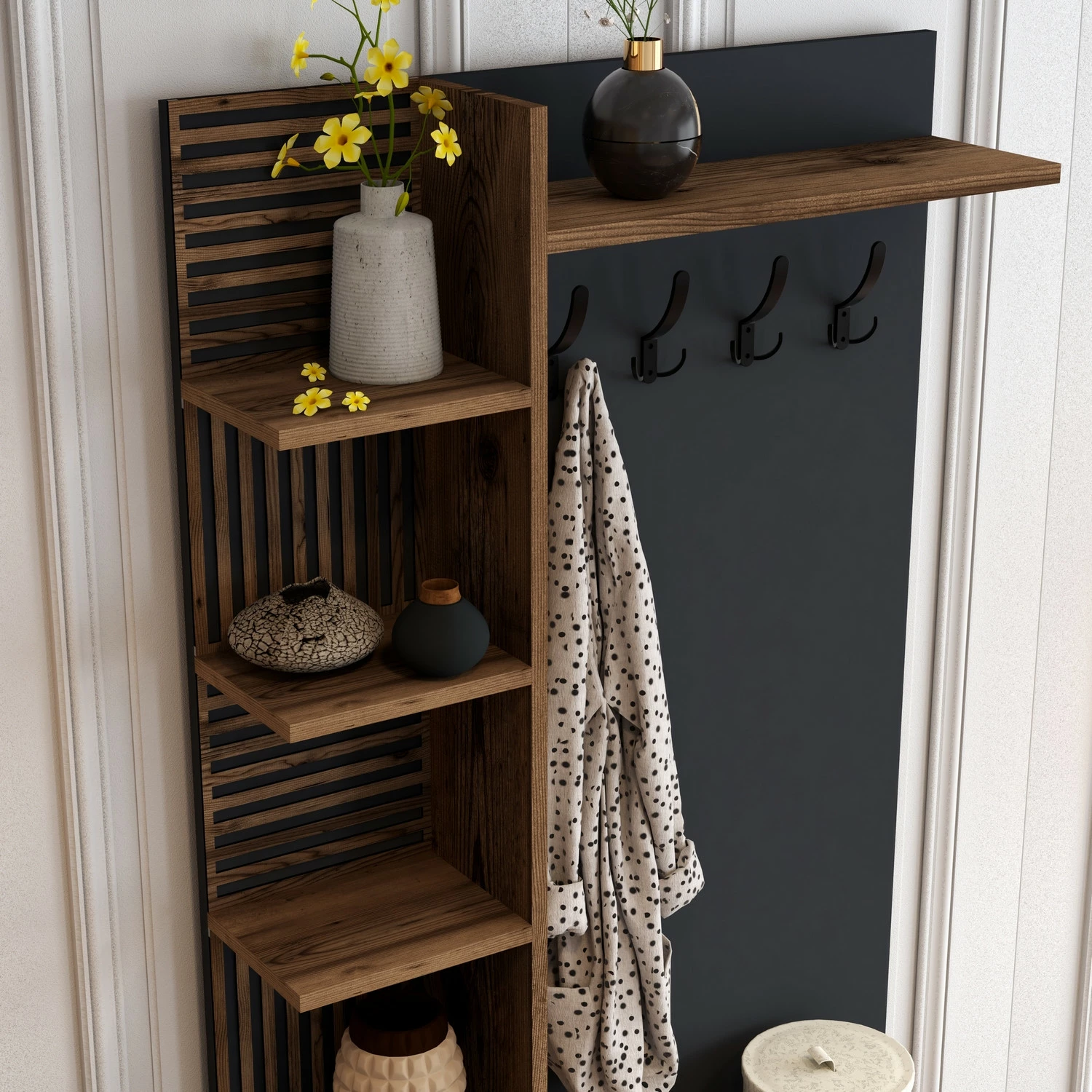 Stojalo za hodnik, oreh in antracit, Skye Decor Viyana D