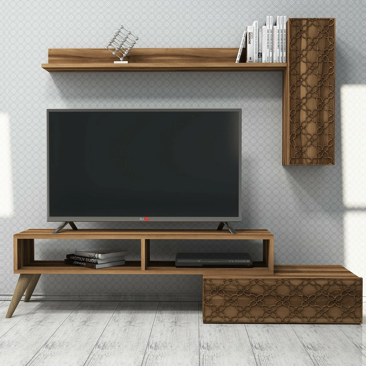 Set komode za TV Planet, Hanah Home, barva oreh