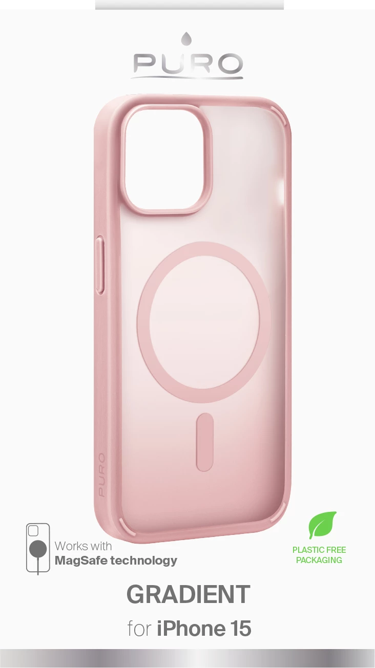 Ovitek s prelivnim učinkom MagSafe za iPhone 15, Puro, silikonski, rožnat