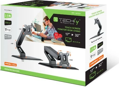 Nosilec za monitor za mizo, 17–32\", 10 kg, črn, Techly ICA-LCD 35TS