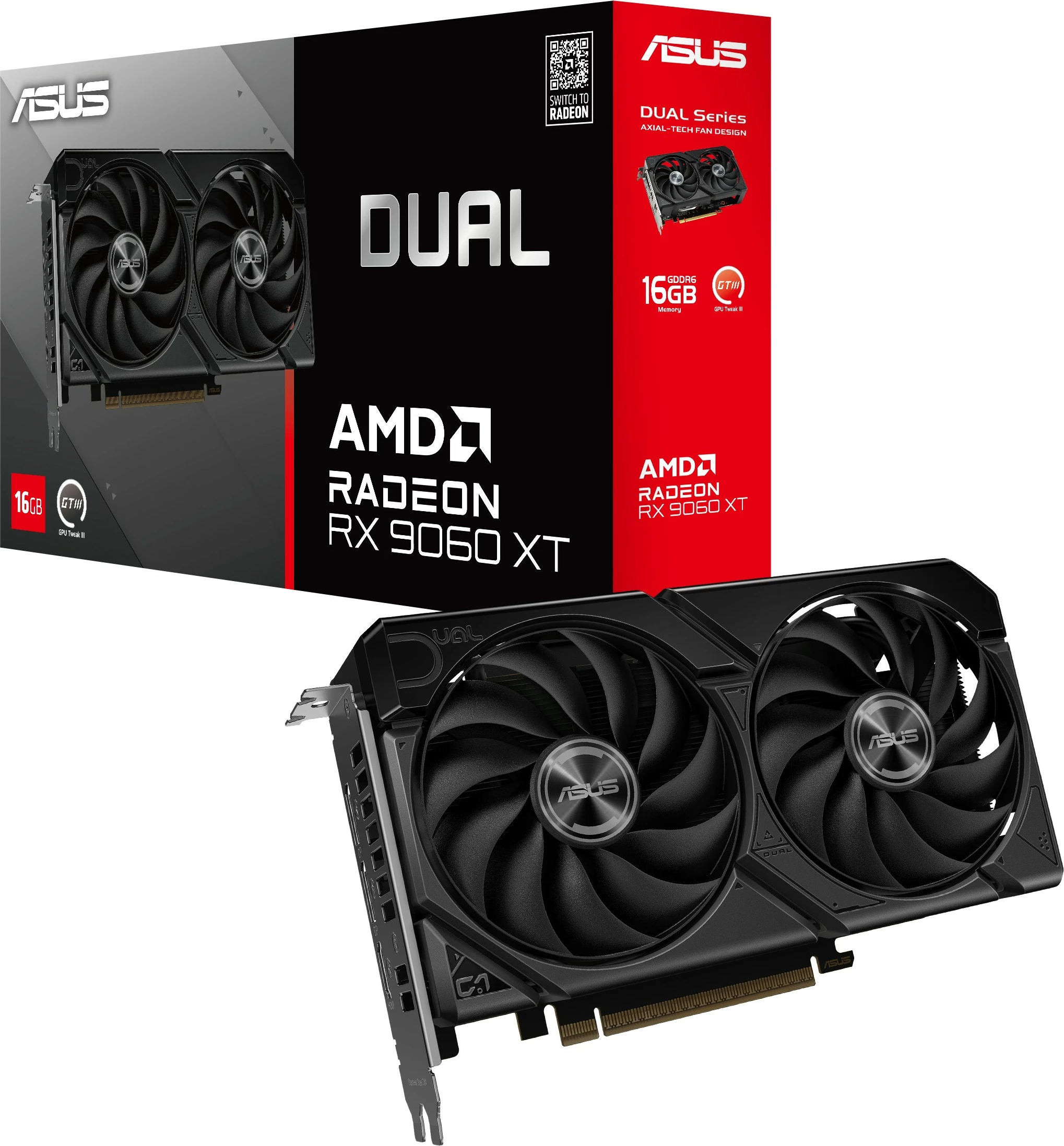 Grafična kartica RX 9060 XT 16GB GDDR6, ASUS, črna