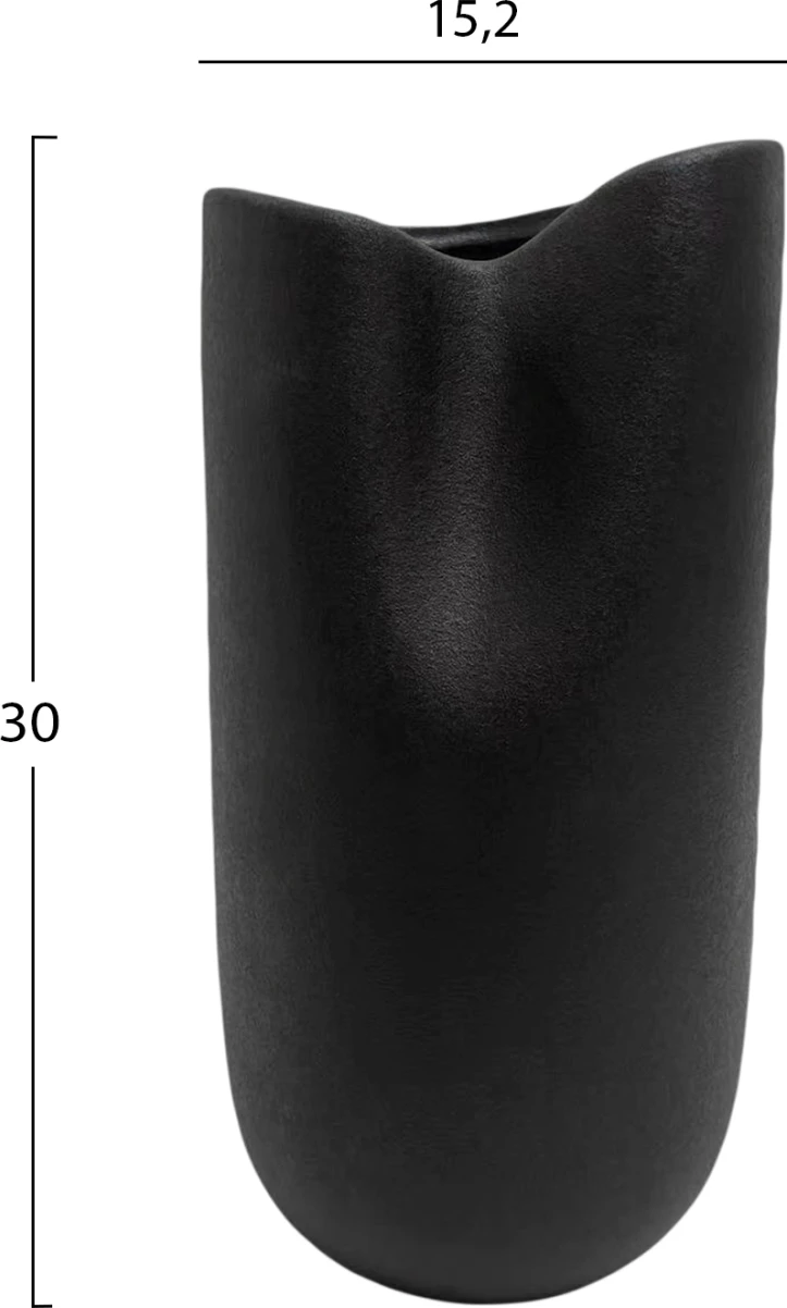 Keramična dekoracija za mizo glazura FH4607.02 mat črna 15,2x15x30Hcm