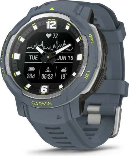 Pametna ura za šport in vsakdanjo uporabo Garmin Instinct Crossover Standard Edition, GPS, 28 dni baterije, silikonski pašček, modra