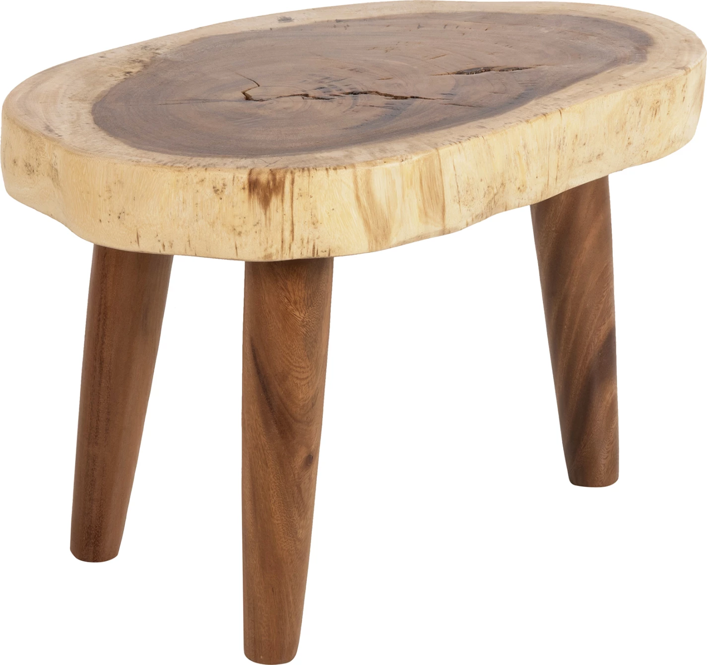 Klubska miza DOMPU FH9630 iz masivnega lesa suar 8 cm debela mizna plošča 66x44x46H cm