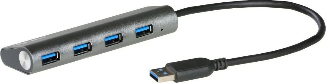 USB HUB s 4 vhodi USB 3.0, i-tec U3HUB448, kovček iz kovine, polnjenje, črno/siv