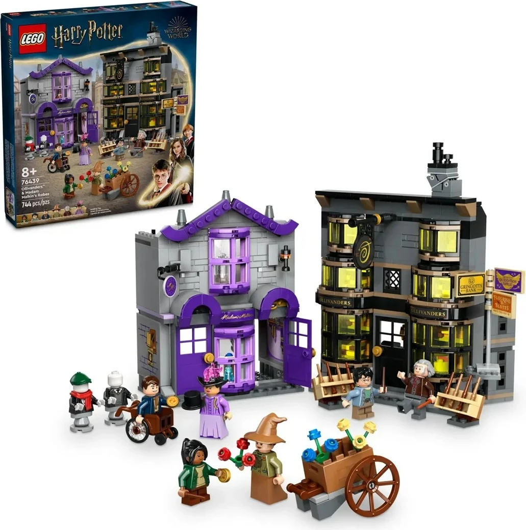 Igralni komplet LEGO Harry Potter 76439 Ollivanders in obleke Madam Malkin