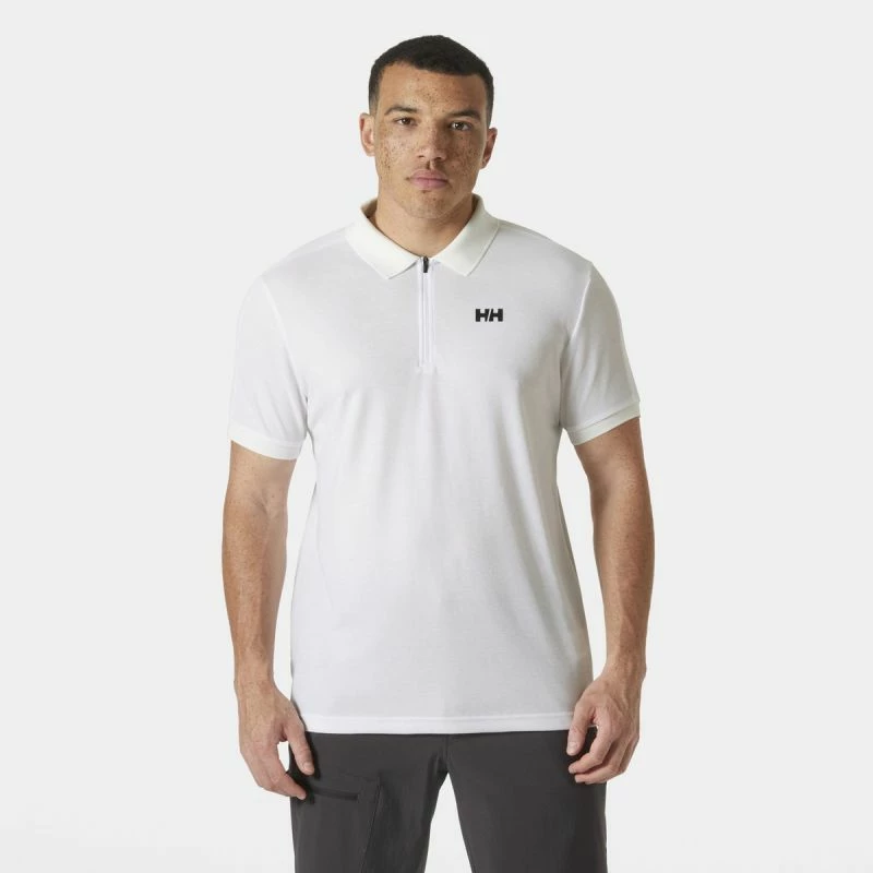 Polo majica z zadrgo za moške, Helly Hansen, bela