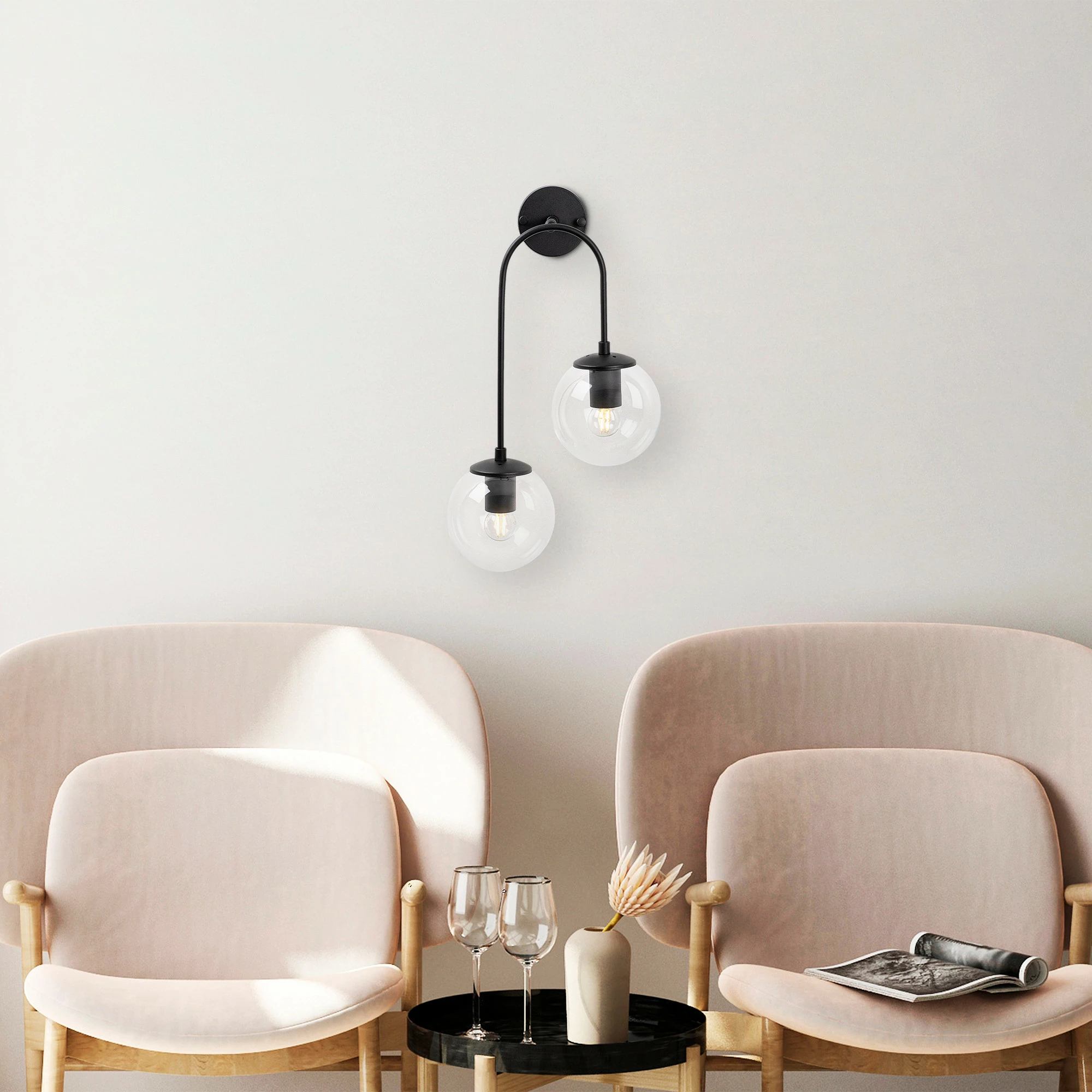 Stenska svetilka Jewel Opviq 10570, črna