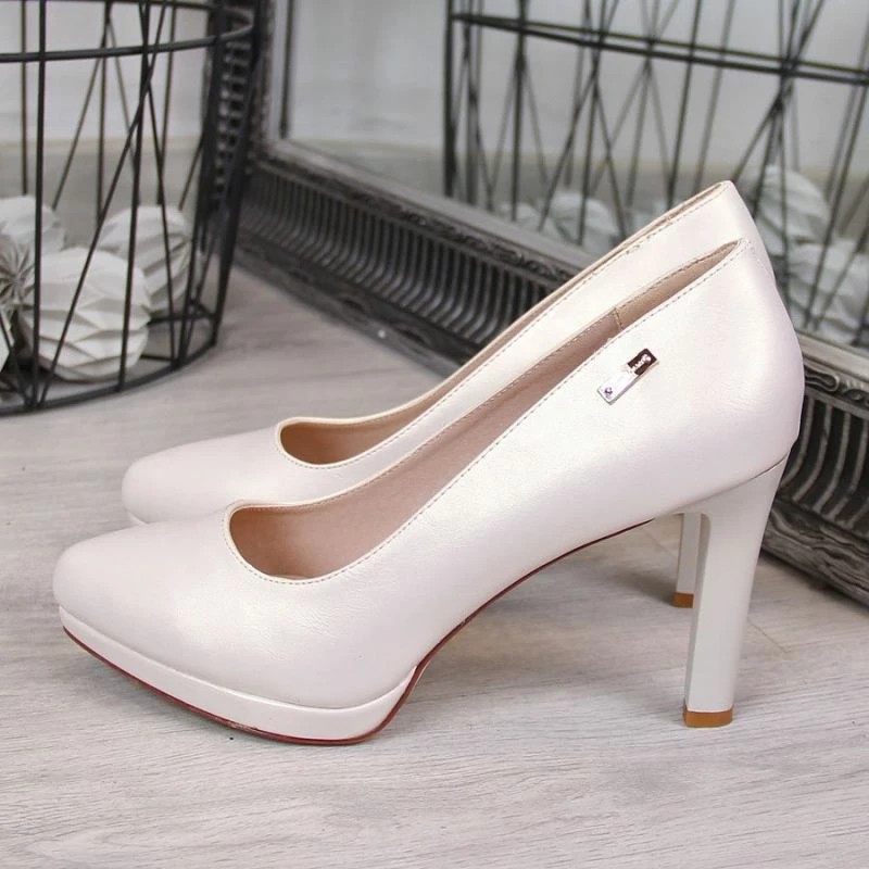 Čevlji na platformi Sergio Leone, ženski, biserno bež