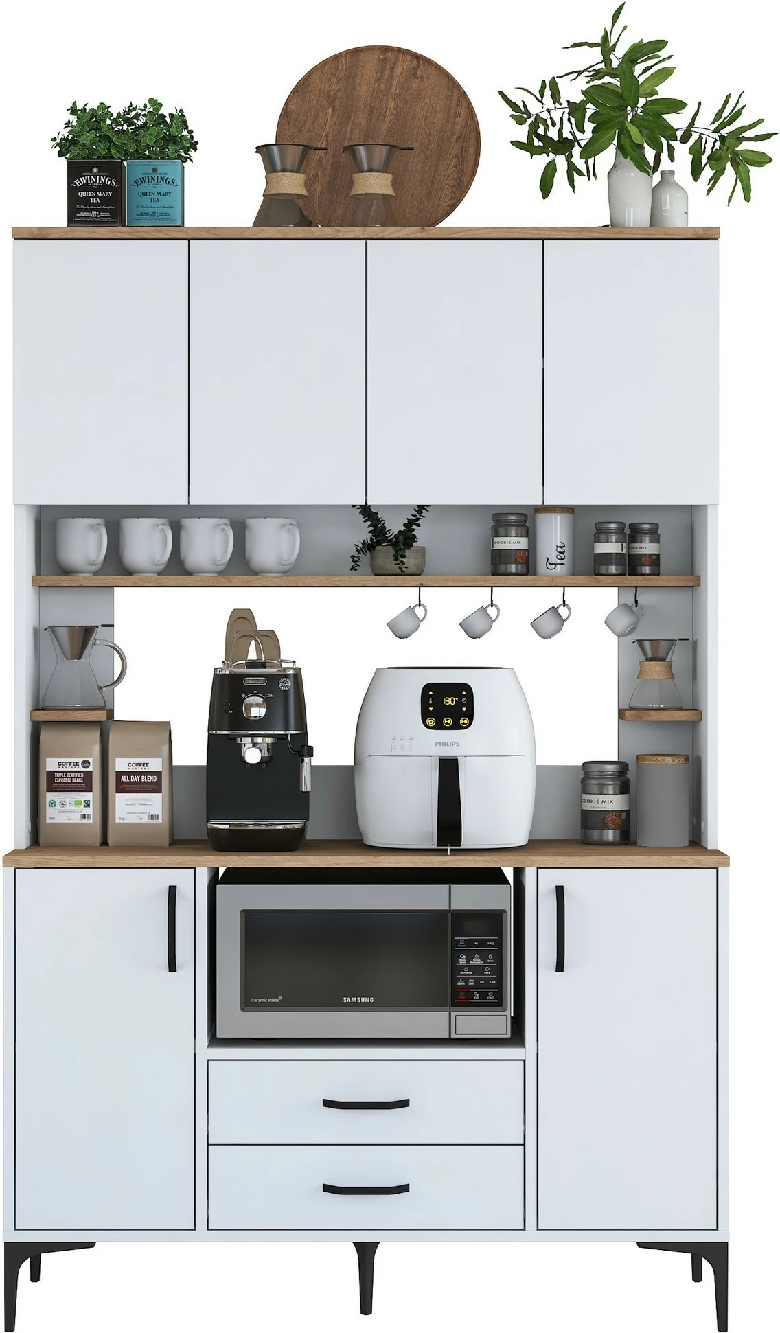Multifunkcijski omarica Hanah Home JE168 - 3257, bela in oreškasta