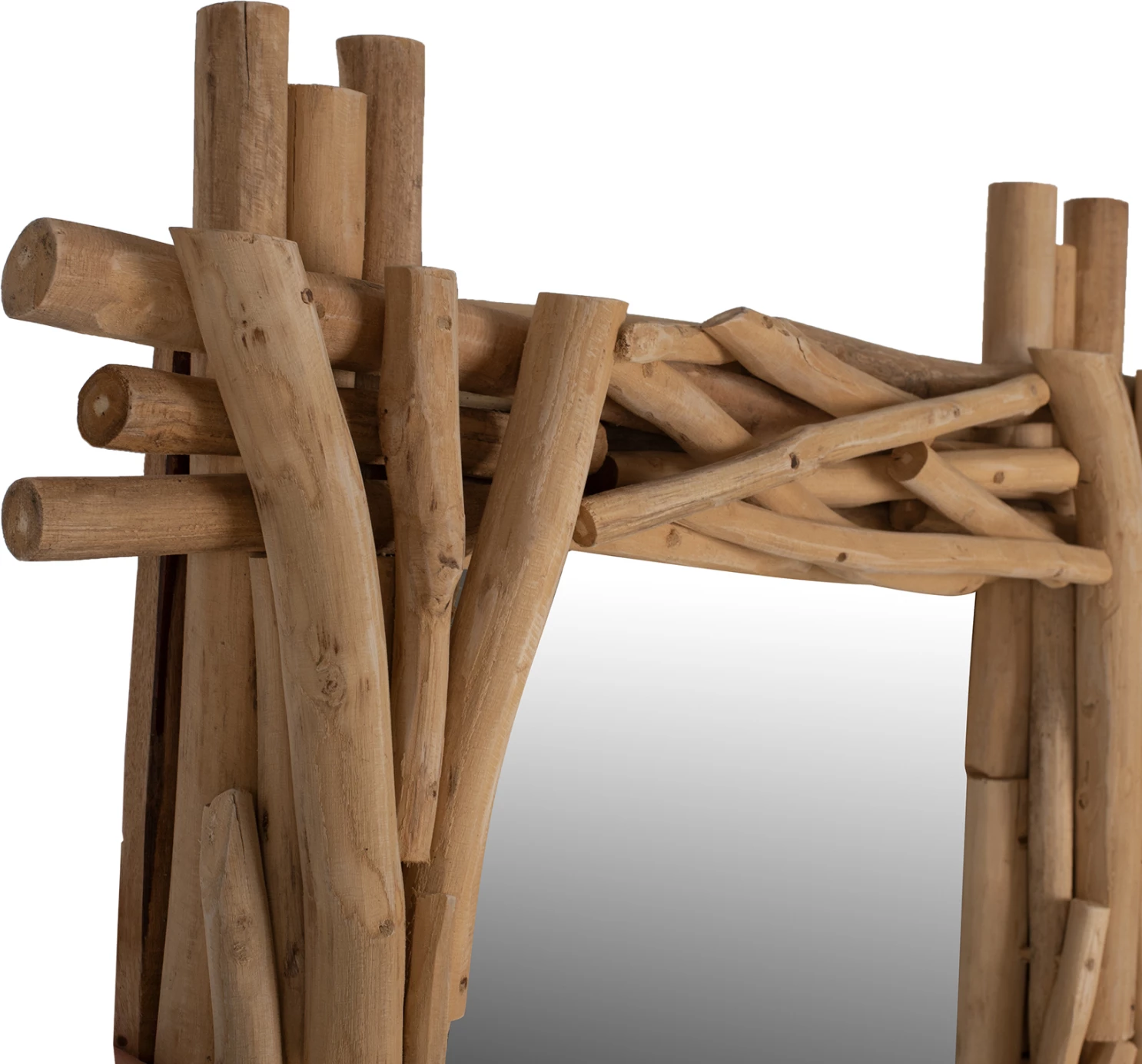 Ogledalo iz masivnih vej TEAK FH9372 naravno 100x80H