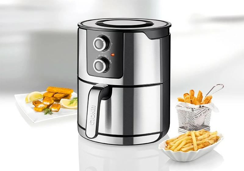 Friteza na vroči zrak, UNOLD 58655, 5 L, 1 kg, 80–200 °C, črna