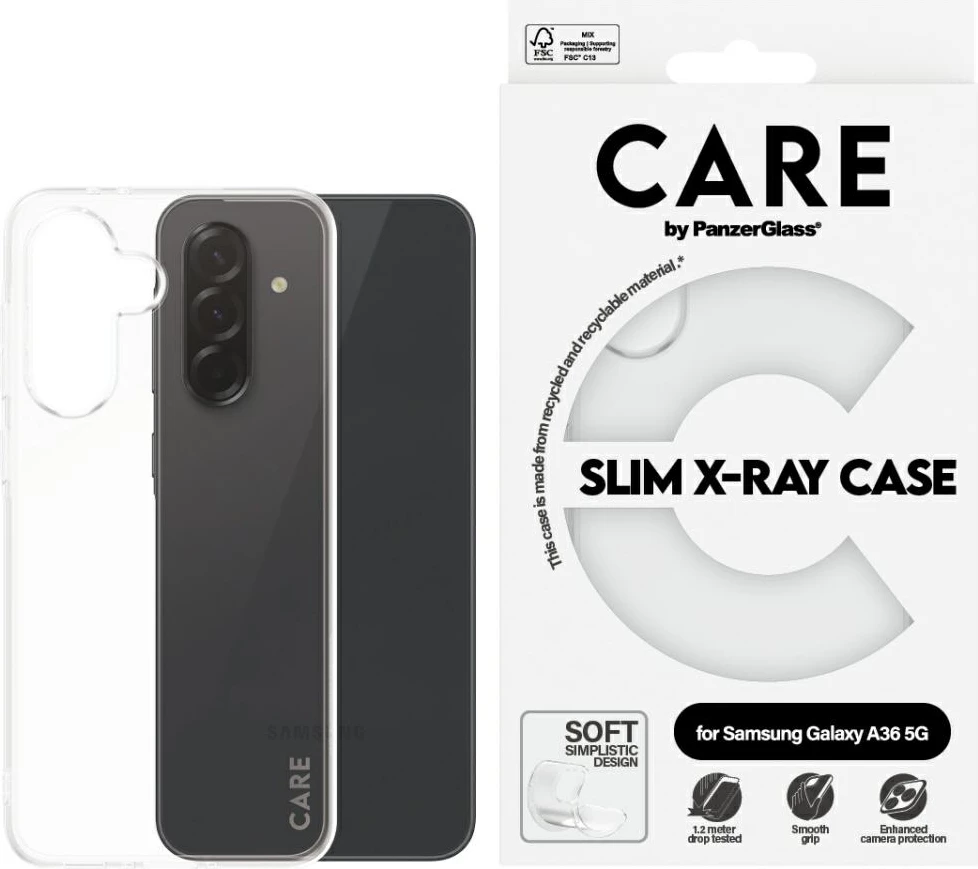 Ovitek za telefon PanzerGlass CARE Fashion X-Ray za Samsung Galaxy A36 5G, prozoren