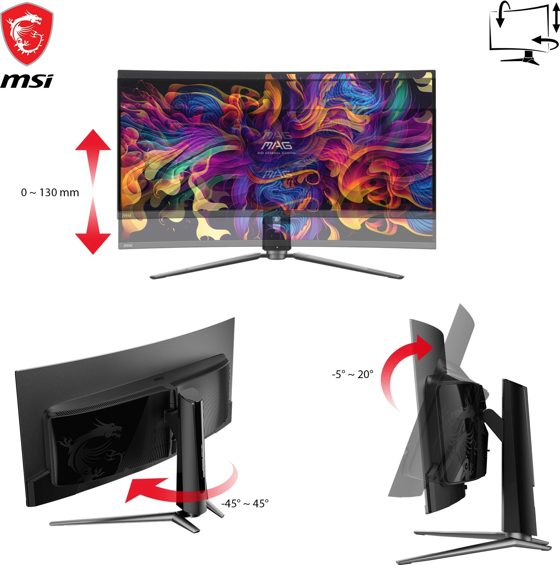 Igralni monitor 34,18" UWQHD OLED, 175 Hz — MSI MAG 341CQPDE