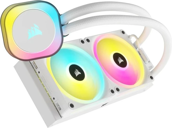 Hibridni hladilnik 240mm, RGB, bel Corsair H100i