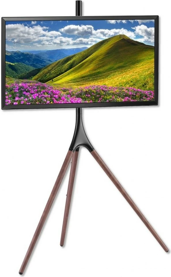 Stojalo za talno postavitev televizorja, Techly ICA-TR18SAM, 45–65 palcev, 32 kg, lesno/črno