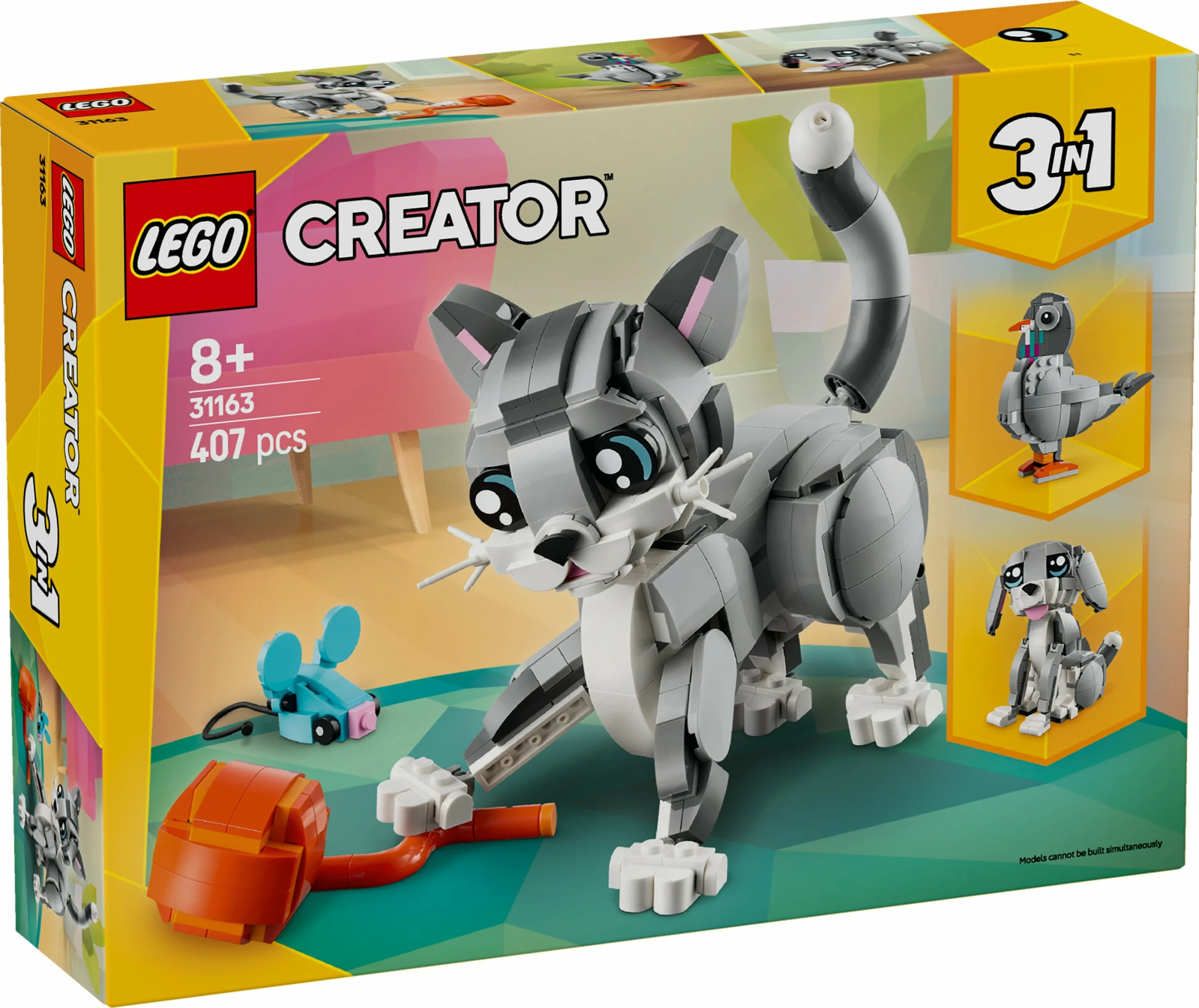 Gradbeno igračo LEGO Creator Siva mačka 31163, večbarvno
