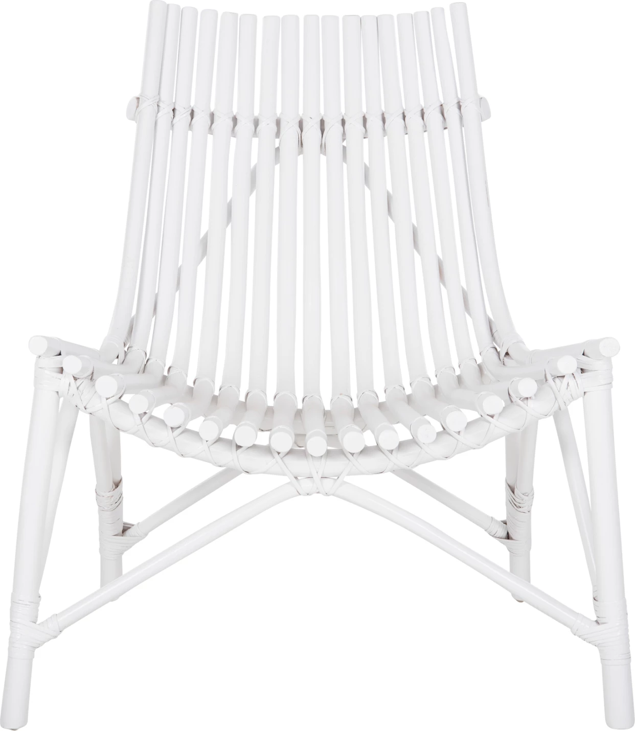 Stol za zunanje prostore CELLION FH9812.03 iz ratan palic v beli barvi 76x72x83Hcm