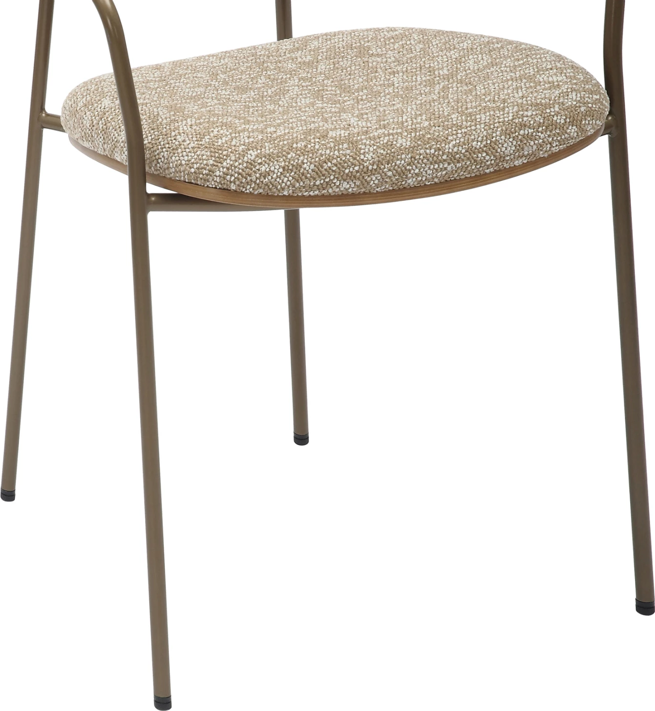 Jedilni stol VIKKI FH9980.01 kovinski v barvi starinskega bakra-bela prana vezana plošča-bež tkanina 54x54x75,5H cm, set 2 kosov